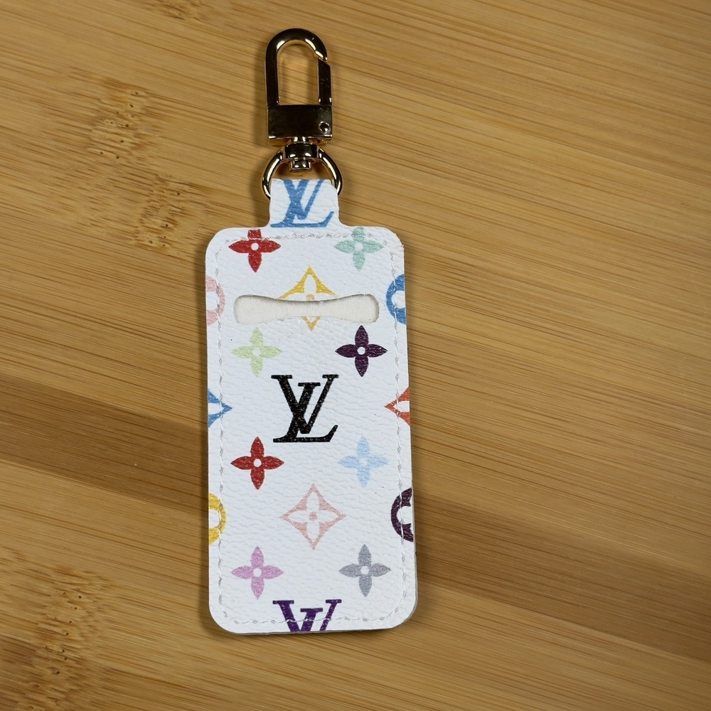 LV Luxury Lip Holder Keychain Multicolor , Gold Hardware